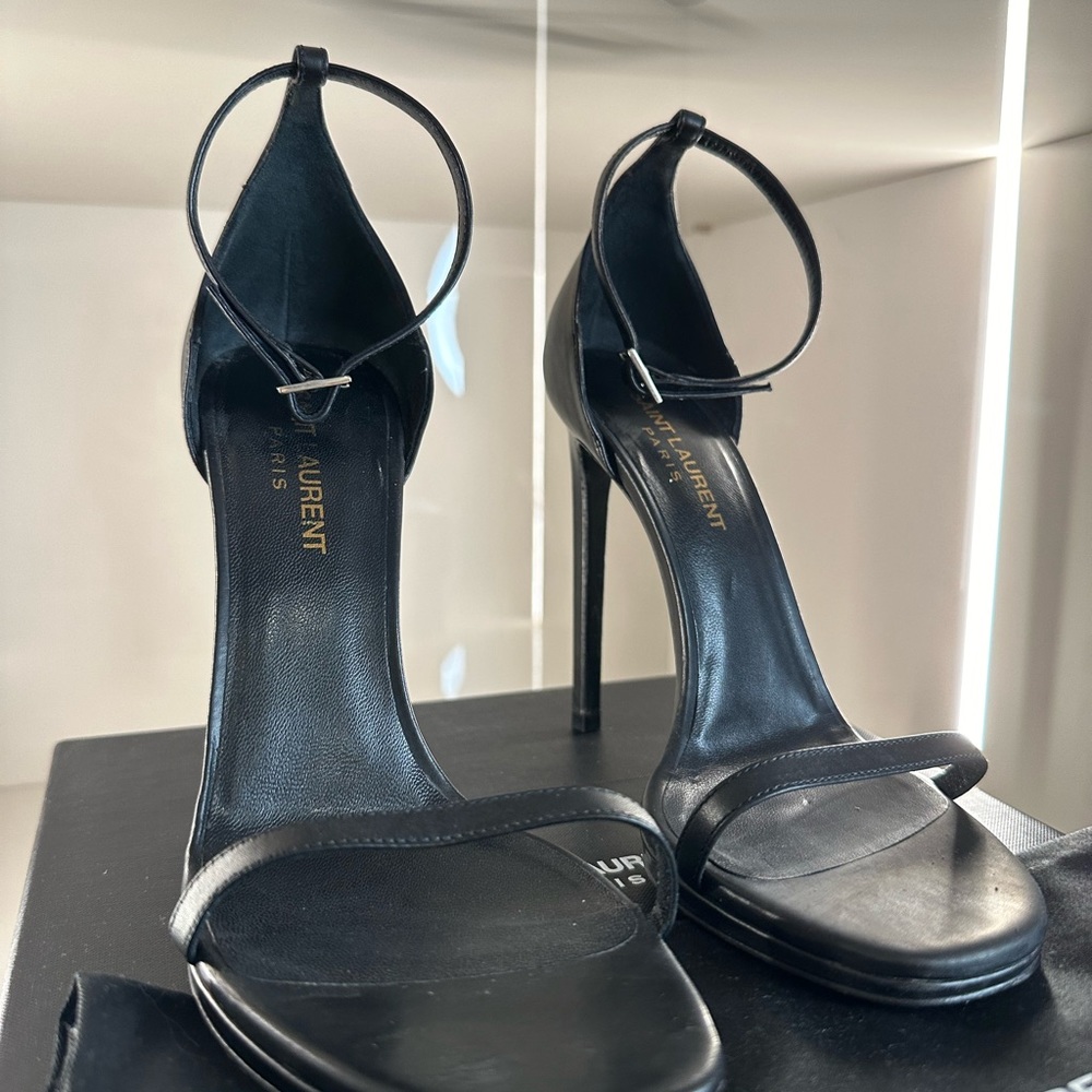YSL Saint Laurent Jane Strap Heel black size 8 - Picture 10 of 12